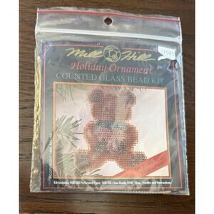 NEW Mill Hill Holiday Ornament Counted Cross Stitch Glass Bead Kit Bear Heart H6